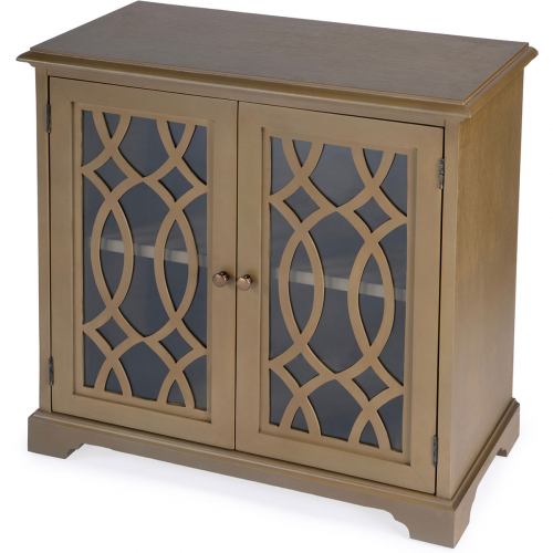 Lee 2 Door Cabinet in Distressed Light Brown Wood