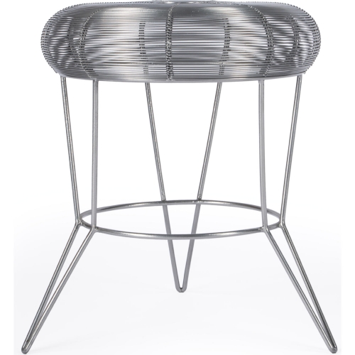 Allen decorative Wire Accent Side Table in Silver Iron