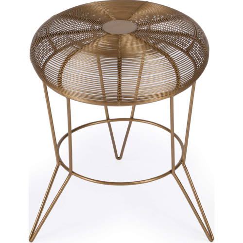 Allen Decorative Wire Side Table in Antique Gold Iron