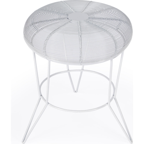 Allen decorative Wire Accent Side Table in White Iron