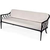 Southport Outdoor Sofa in Black Iron & Ivory Sunbrella Fabric