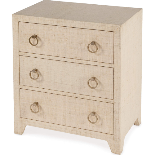 Bar Harbor 3 Drawer Nightstand in Natural Raffia