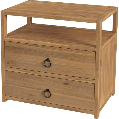 Lark 2 Drawer Nightstand in Light Brown Finish Wood