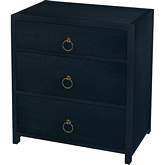 Lark 3 Drawer Nightstand in Navy Blue Finish Wood