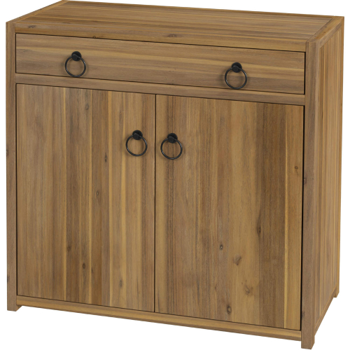 Lark 2 Door Cabinet in Light Brown Finish Wood