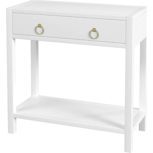 Lark 30" Wood 1 Drawer Nightstand in White Finish