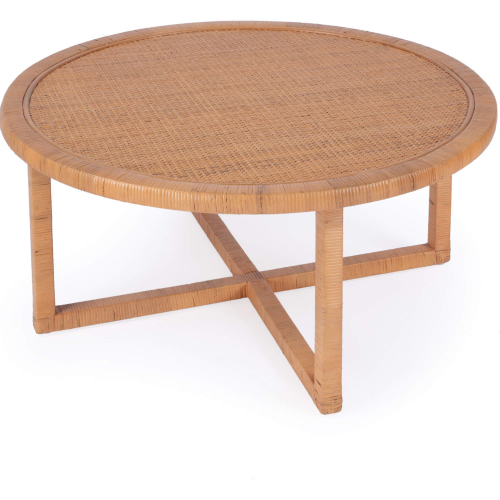 Captiva Round Coffee Table in Natural Finish Rattan