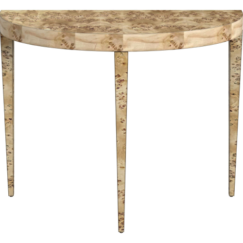 Ingrid 36" Console Table in Light Brown Burl Wood