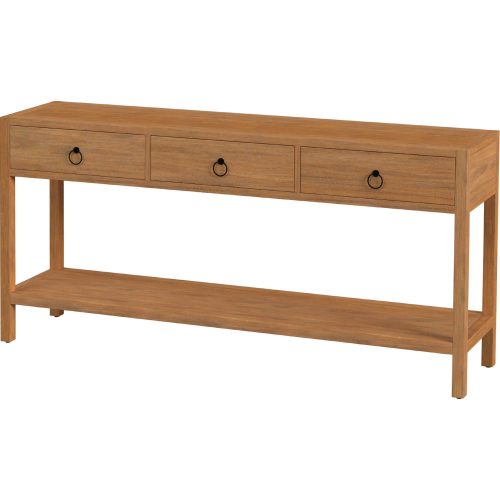 Lark 65" 3 Drawer Console Table in Light Brown Finish Wood