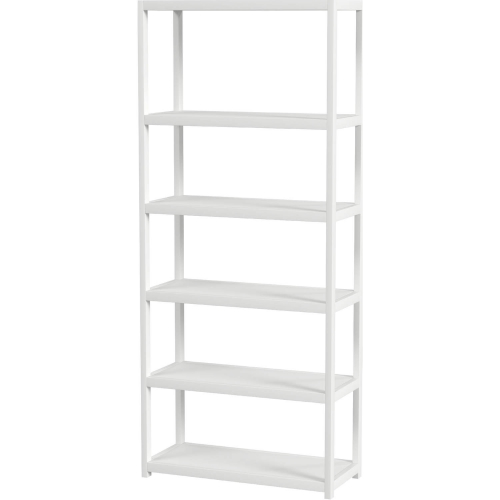 Lark 5 Tier Etagere Bookcase in White Finish Wood