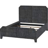 Bar Harbor Queen Panel Bed in Charcoal Gray Raffia