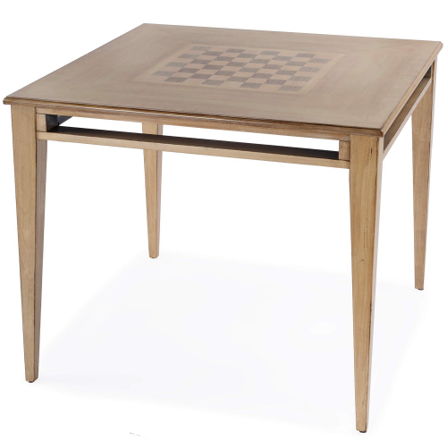 Daltrey 36" Square Game Table in Antique Tan Beige Finish