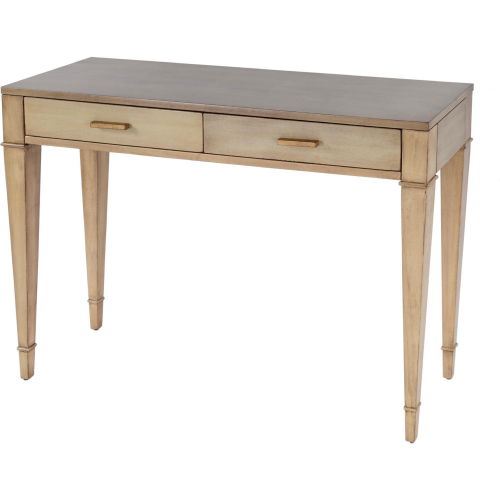 Kai 2 Drawer 45" Console Table in Antique Beige Tan Wood