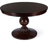 Evie 48" Round Pedestal Dining Table in Cherry Dark Brown Finish Wood