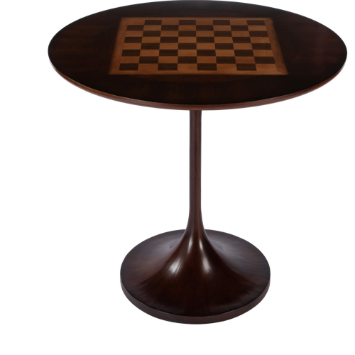 Francis 30" Round Pedestal Game Table in Cherry Dark Brown Finish