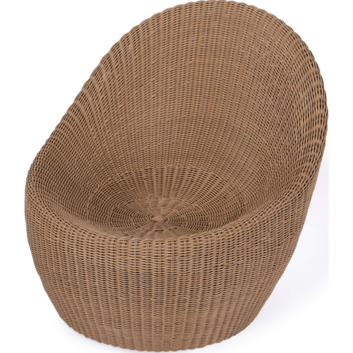 Delmar Outdoor Nest Accent Chair in Natural Finish PE Rattan