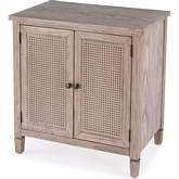 Flagstaff 2 Door Cabinet in Desert Sand Finish Wood & Cane