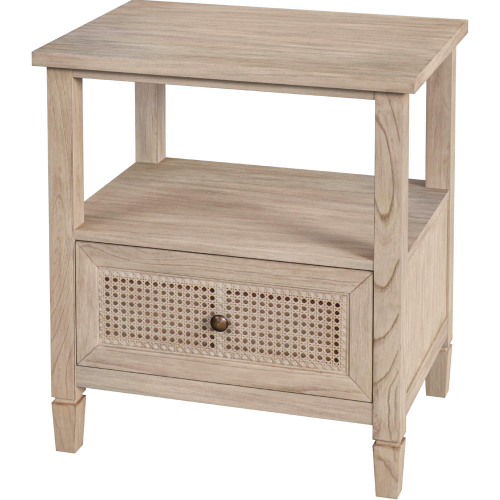 Flagstaff 1 Drawer Nightstand in Desert Sand Finish Wood & Cane