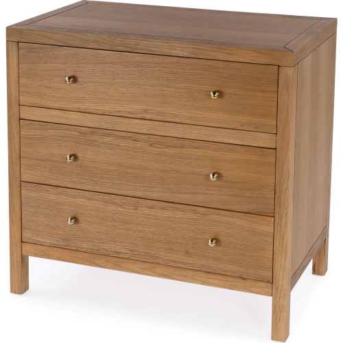 Celine 3 Drawer Dresser in Wire Brushed Natural Wood Finish