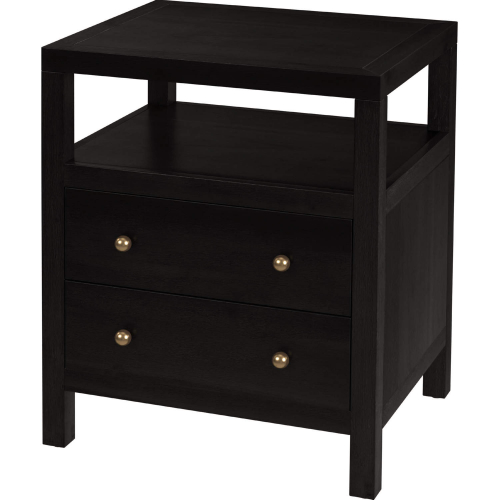 Celine 2 Drawer Nightstand in Coffee Brown Finish