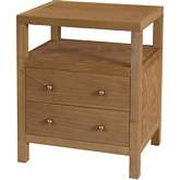 Celine 2 Drawer Nightstand in Wire Brushed Natural Wood Finish