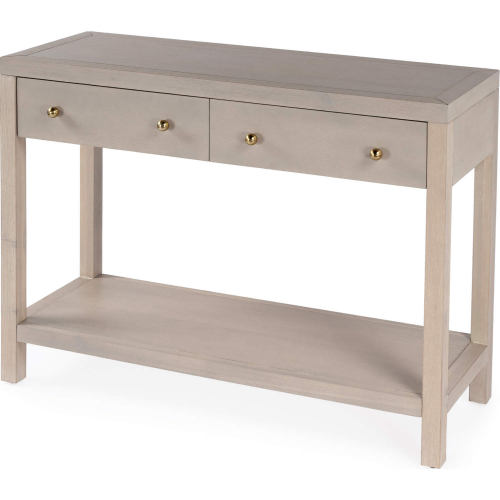 Celine 2 Drawer Console Table in Wire Brushed Taupe Finish