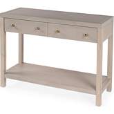 Celine 2 Drawer Console Table in Wire Brushed Taupe Finish