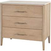 Mayfair 33" 3 Drawer Chest in Light Beige Marble & Light Brown Wood