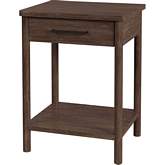 Lennon 21" 1 Drawer Rounded Leg Nightstand in Brown Finish Wood