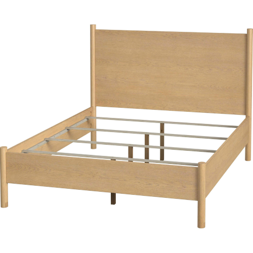 Lennon Rounded Leg Queen Bed in Light Brown Finish Wood