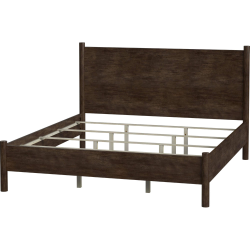 Lennon Rounded Leg King Bed in Medium Brown Finish Wood