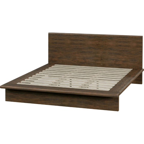 Halmstad King Panel Bed in Walnut Brown Finish Wood