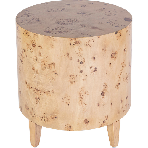 Billie End Table in Light Brown Burl Wood