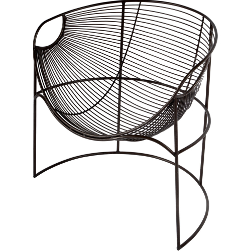 Artemis 30" Oval Basket Accent Chair in Black Iron