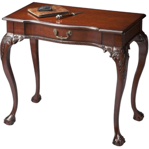 Dupree 33" Writing Desk in Cherry Dark Brown Finish Wood