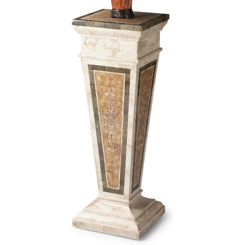 Augustus Etched Fossil Stone Pedestal