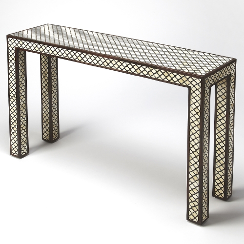 Basan Wood & Bone Inlay Console Table