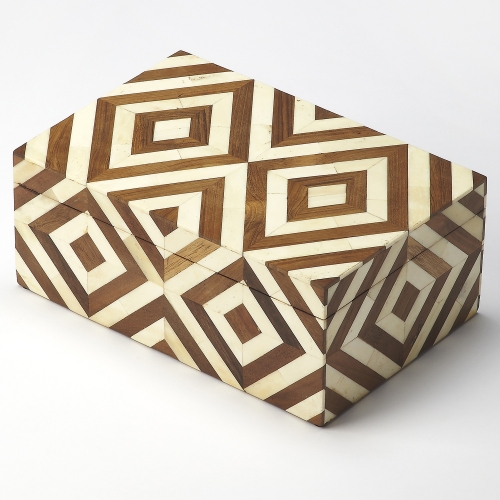 Maya Wood & Bone Inlay Storage Box