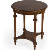 Hellinger Side Table in Olive Ash Burl Brown Finish Wood