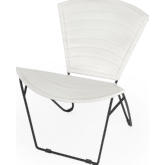 Felix Accent Chair in White Leather & Iron