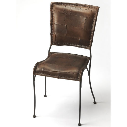 Maverick Iron & Leather Side Chair