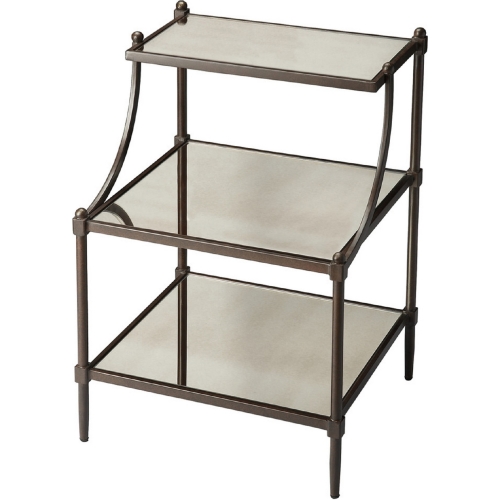 Peninsula Mirrored Tiered Side Table