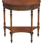 Danelle Demilune 30" Console Table in Antique Cherry Brown Finish