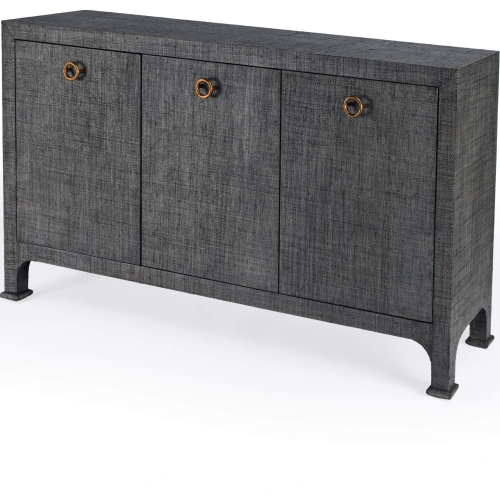 Chatham 3 Drawer 60" Sideboard in Charcoal Gray Raffia