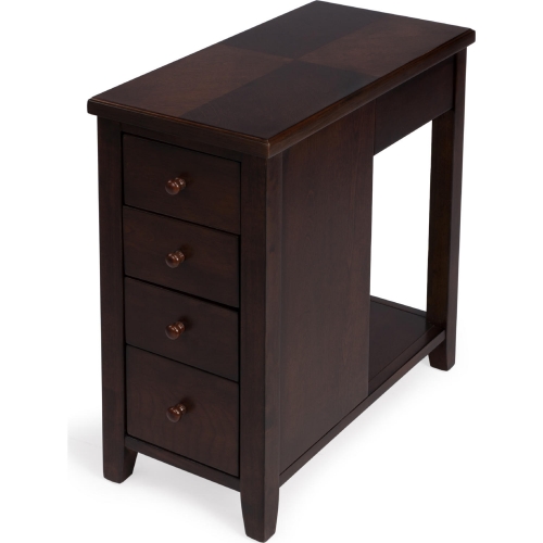 Kelton 4 Drawer Accent Chest in Dark Cherry Brown Finish