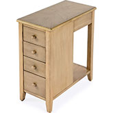 Kelton 4 Drawer Side Table in Antique Beige Finish Wood