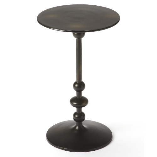 Zora Black Iron Pedestal End Table