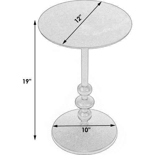 Zara Outdoor Round Pedestal End Table in Distressed Black Iron