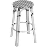 Tobias 30"H Round Bar Stool in Multicolor Poly & Rattan