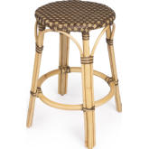 Tobias Counter Stool in Brown Poly & Rattan